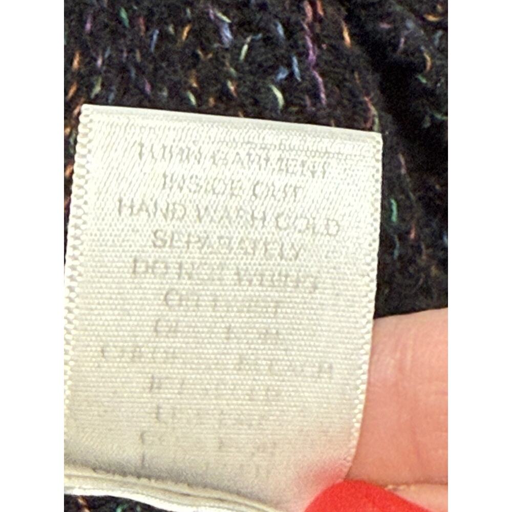Christopher & Banks Womens Sweater Size S Black/Multicolor Cowl Neck Buttons - Picture 7 of 7